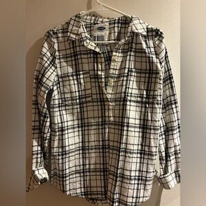 Old Navy Women’s Black and White Plaid Shirt